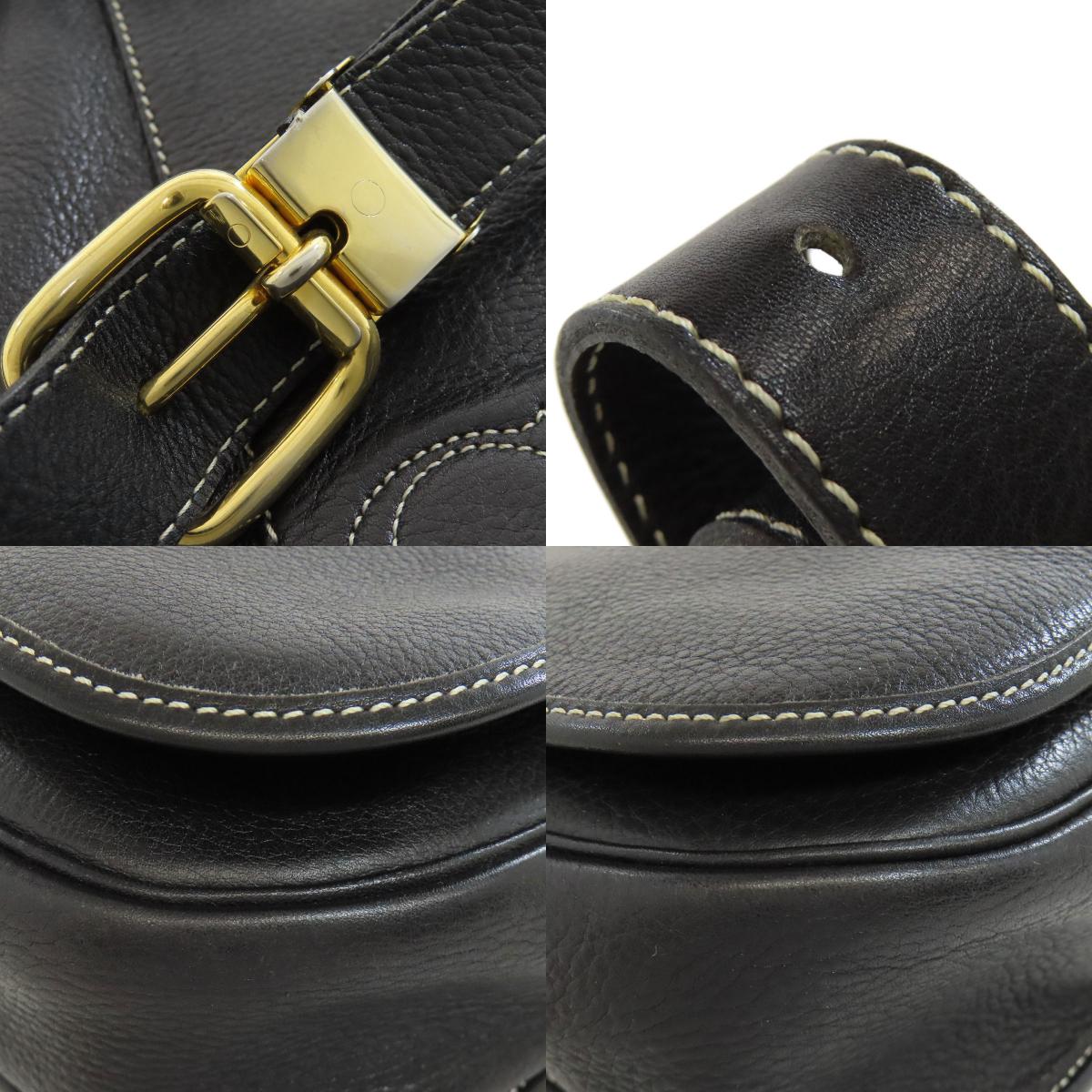 CHRISTIAN DIOR logo Shoulder Bag Leather Ladies [Used]