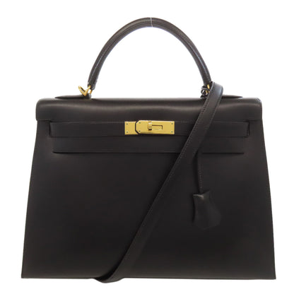HERMES Kelly 32 Outside Stitching GoldHardware Handbag Box calf Ladies [Used]
