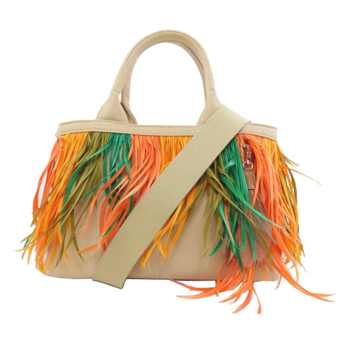 PRADA 1BG439 Kanaplume 2WAY Handbag Canvas Ladies [Used]