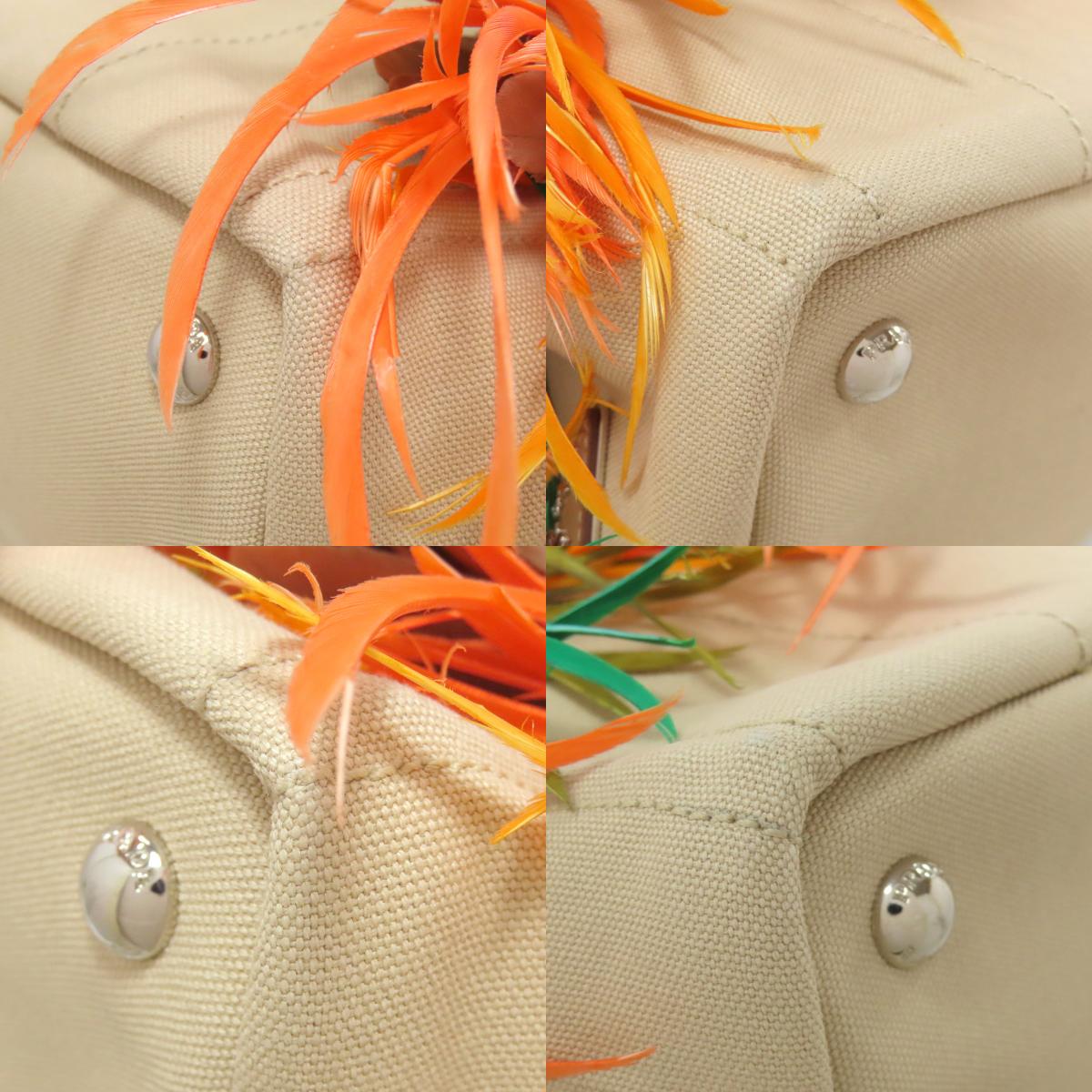 PRADA 1BG439 Kanaplume 2WAY Handbag Canvas Ladies [Used]