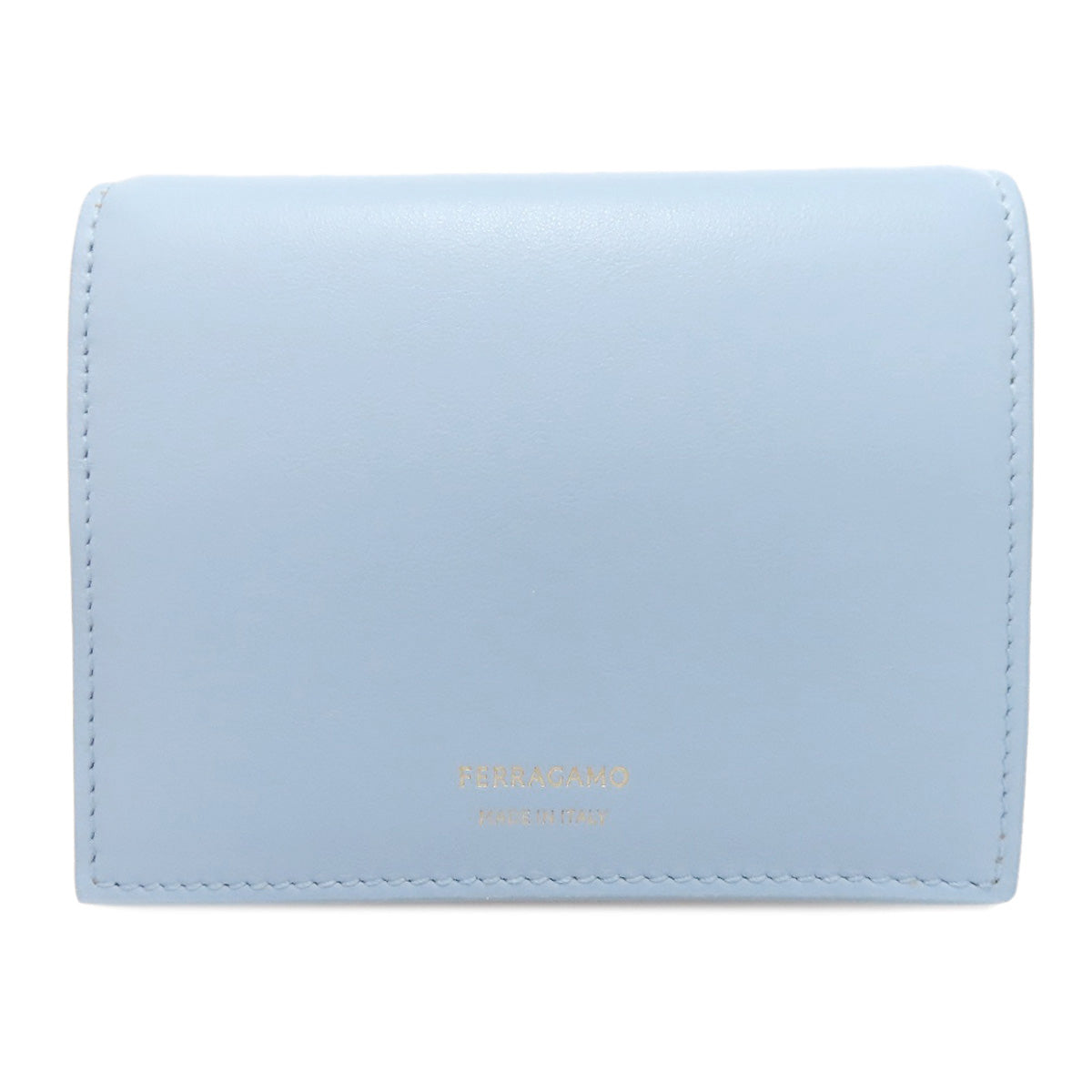 Salvatore Ferragamo logo Bifold Wallet with Coin Pocket Leather Ladies [Used]