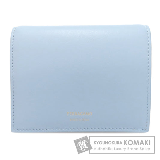 Salvatore Ferragamo logo Bifold Wallet with Coin Pocket Leather Ladies [Used]