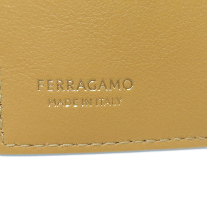Salvatore Ferragamo logo Bifold Wallet with Coin Pocket Leather Ladies [Used]