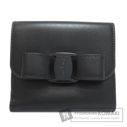 Salvatore Ferragamo Vara ribbon Bifold Wallet with Coin Pocket Leather Ladies [Used]