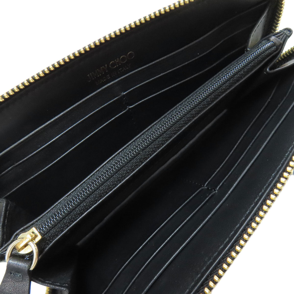 Jimmy Choo Embossing Long wallet (with coin pocket) Calf Ladies [Used]