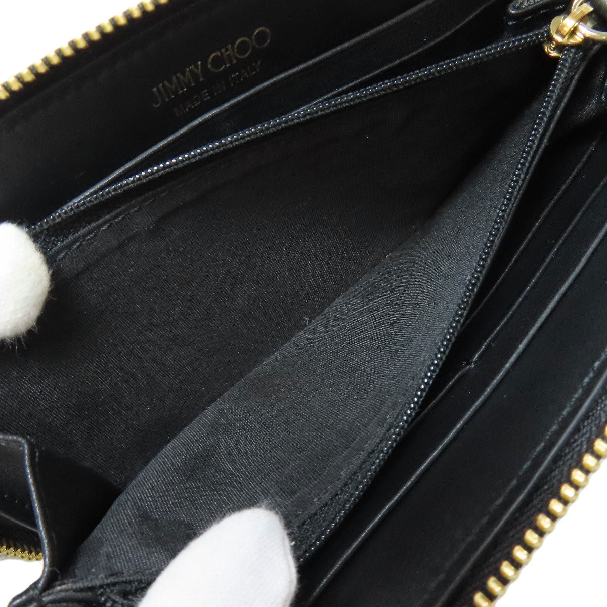 Jimmy Choo Embossing Long wallet (with coin pocket) Calf Ladies [Used]