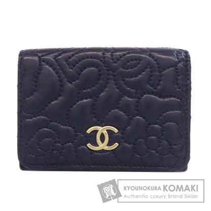 CHANEL Tri-fold Wallet Compact Wallet COCO Mark Bifold Wallet with Coin Pocket Lambskin Ladies [Used]