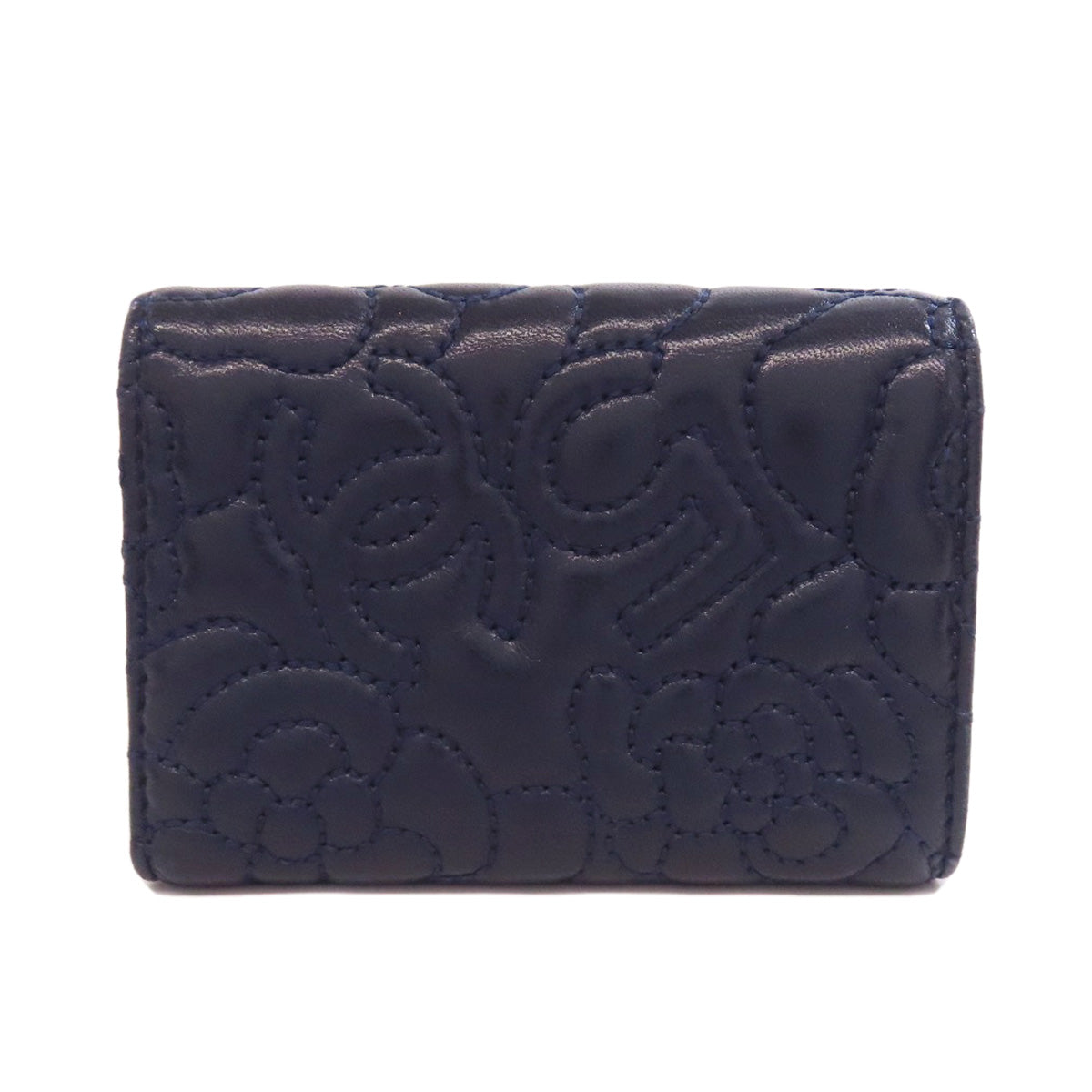 CHANEL Tri-fold Wallet Compact Wallet COCO Mark Bifold Wallet with Coin Pocket Lambskin Ladies [Used]