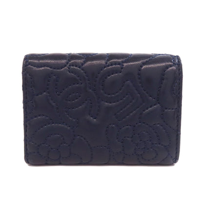 CHANEL Tri-fold Wallet Compact Wallet COCO Mark Bifold Wallet with Coin Pocket Lambskin Ladies [Used]