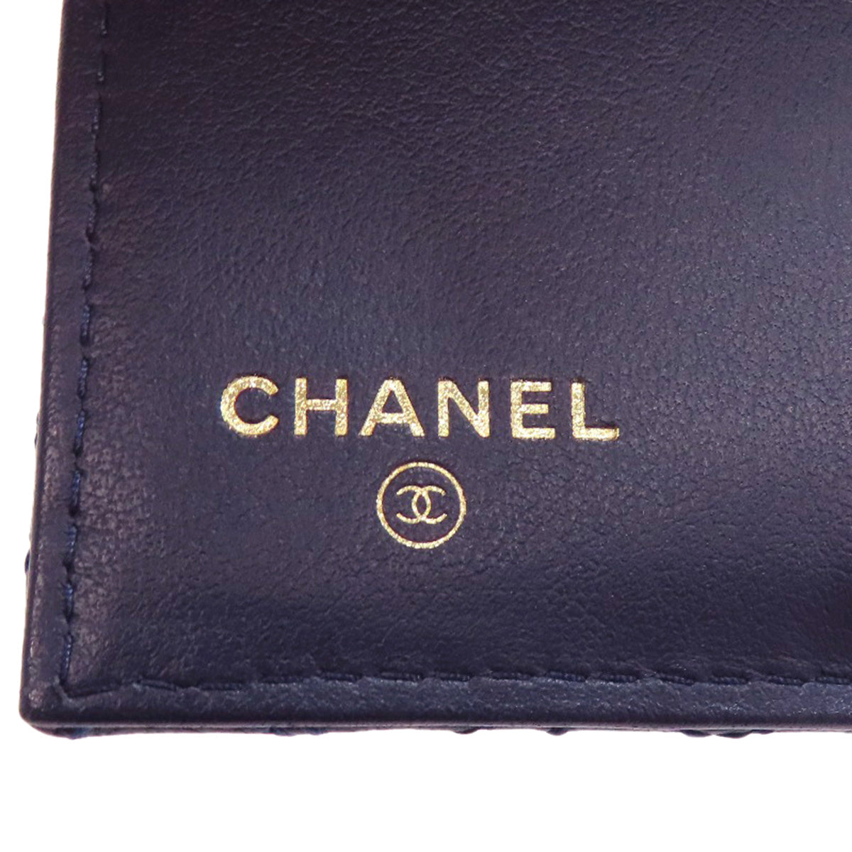 CHANEL Tri-fold Wallet Compact Wallet COCO Mark Bifold Wallet with Coin Pocket Lambskin Ladies [Used]