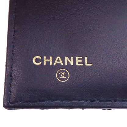 CHANEL Tri-fold Wallet Compact Wallet COCO Mark Bifold Wallet with Coin Pocket Lambskin Ladies [Used]