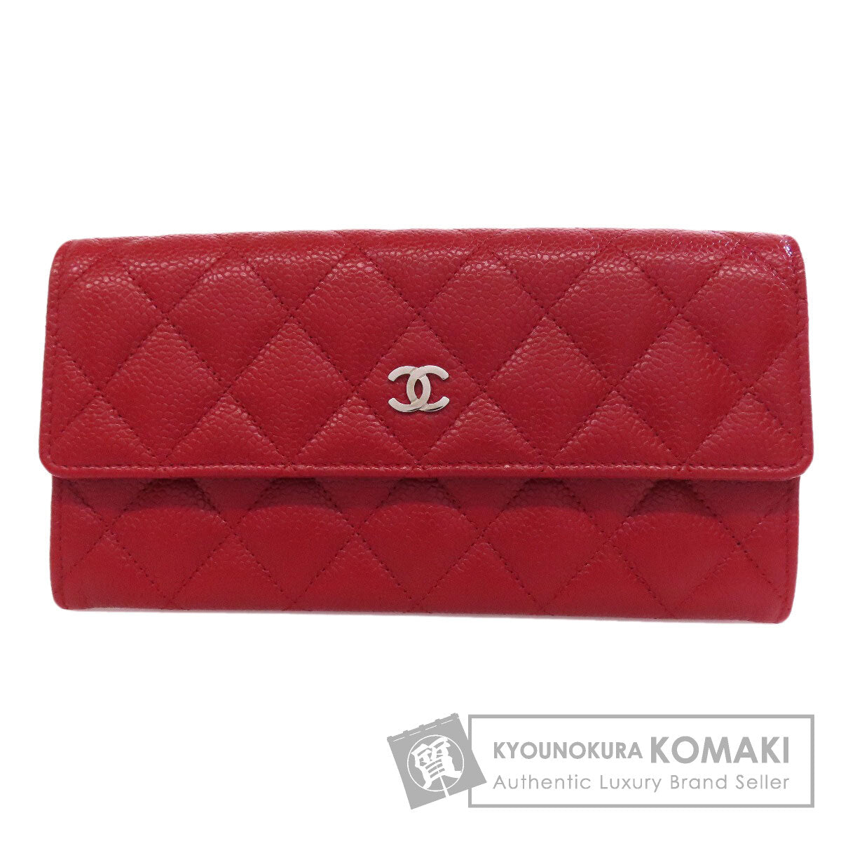 CHANEL COCO Mark Matelasse SilverHardware Long wallet (with coin pocket) Grained Calfskin Skin Ladies [Used]