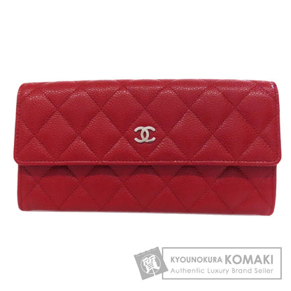 CHANEL COCO Mark Matelasse SilverHardware Long wallet (with coin pocket) Grained Calfskin Skin Ladies [Used]