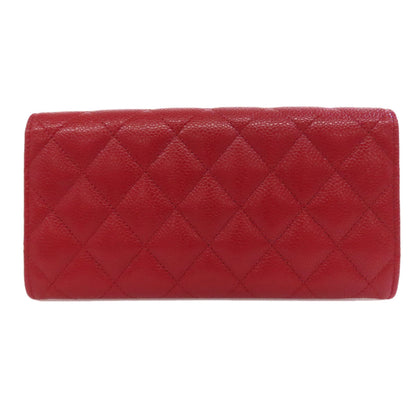CHANEL COCO Mark Matelasse SilverHardware Long wallet (with coin pocket) Grained Calfskin Skin Ladies [Used]
