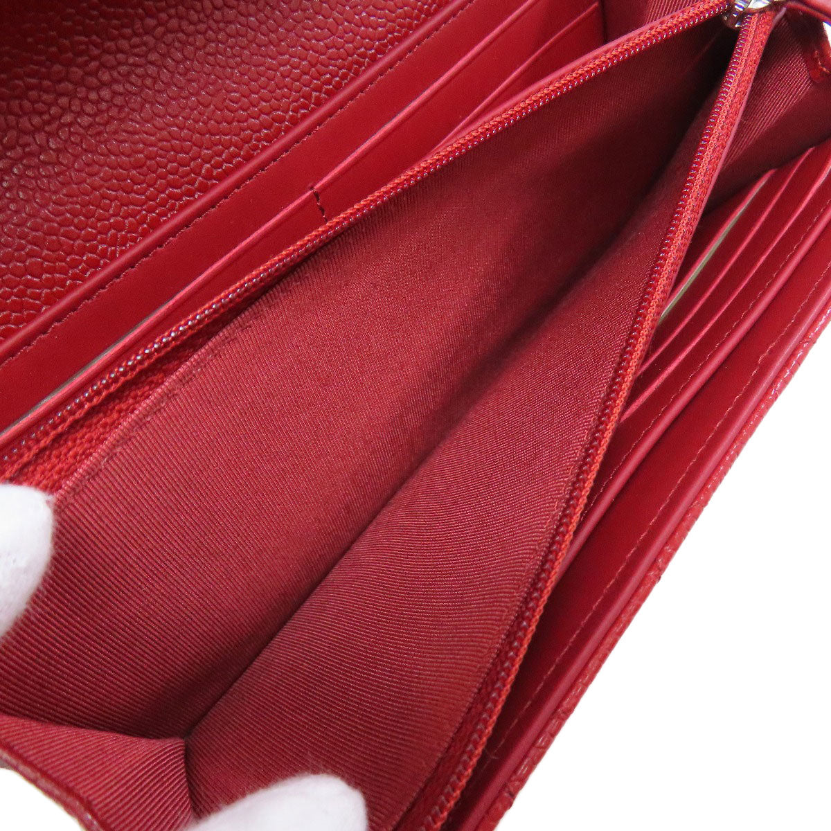 CHANEL COCO Mark Matelasse SilverHardware Long wallet (with coin pocket) Grained Calfskin Skin Ladies [Used]