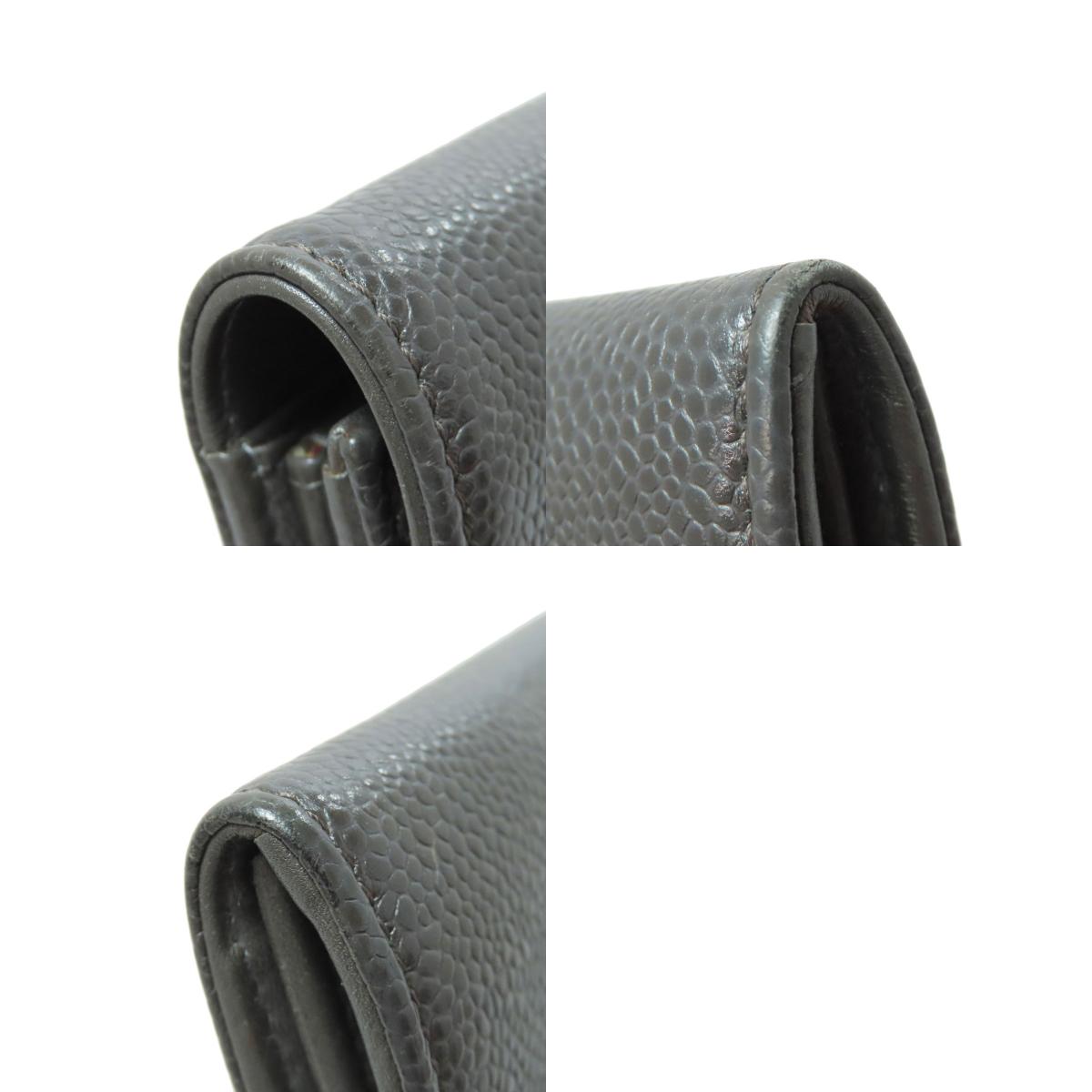 CHANEL COCO Mark Long wallet (with coin pocket) Grained Calfskin Skin Ladies [Used]