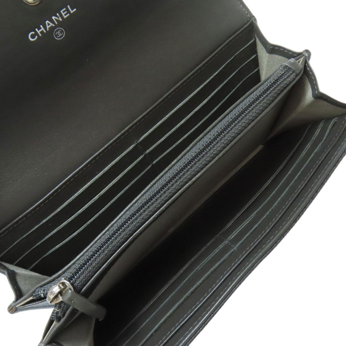 CHANEL COCO Mark Long wallet (with coin pocket) Grained Calfskin Skin Ladies [Used]