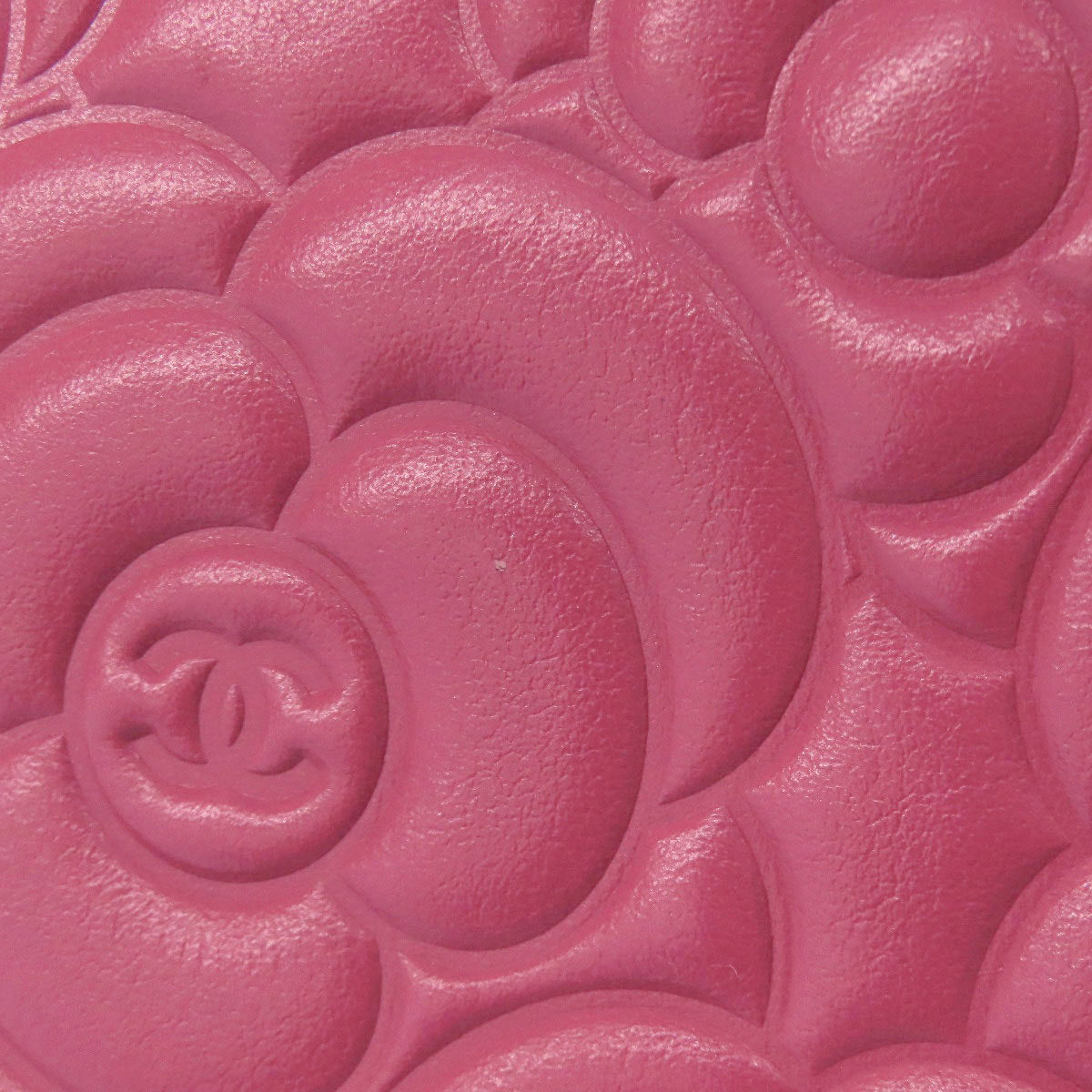 CHANEL Camellia COCO Mark SilverHardware Long wallet (with coin pocket) Calf Ladies [Used]