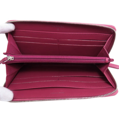 CHANEL Camellia COCO Mark SilverHardware Long wallet (with coin pocket) Calf Ladies [Used]