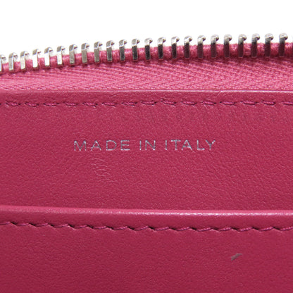 CHANEL Camellia COCO Mark SilverHardware Long wallet (with coin pocket) Calf Ladies [Used]