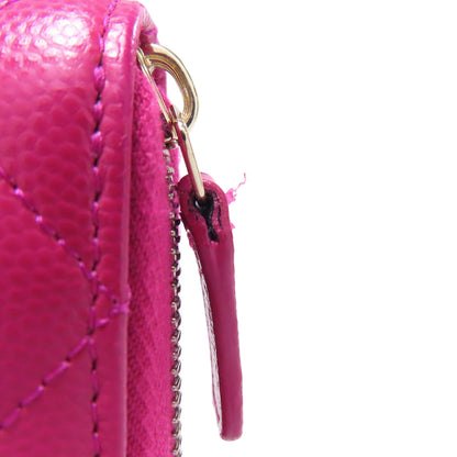 CHANEL Matelasse COCO Mark SilverHardware Long wallet (with coin pocket) Grained Calfskin Skin Ladies [Used]