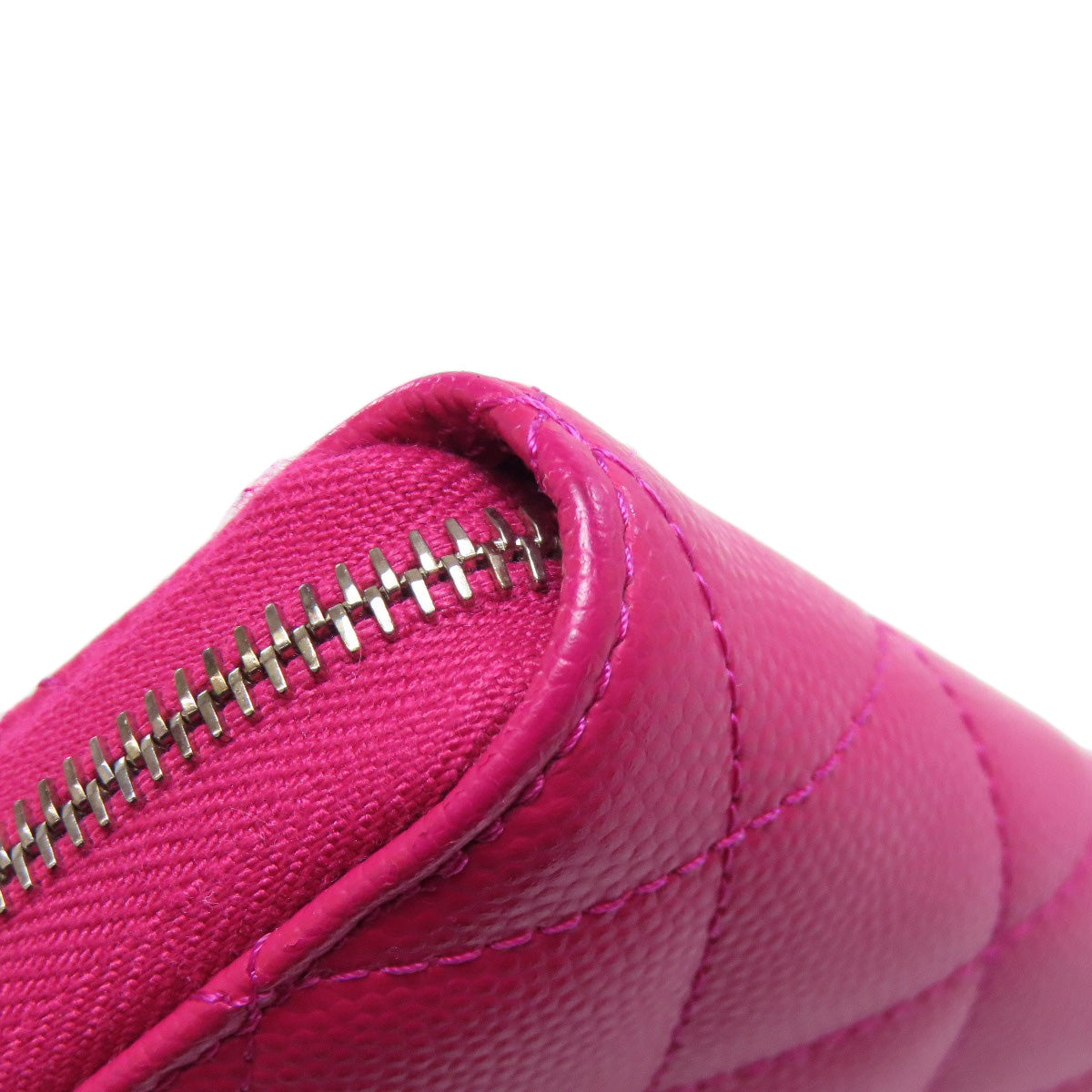 CHANEL Matelasse COCO Mark SilverHardware Long wallet (with coin pocket) Grained Calfskin Skin Ladies [Used]