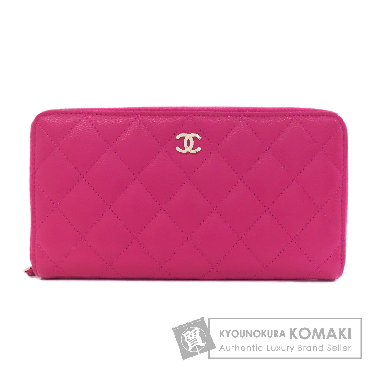 CHANEL Matelasse COCO Mark SilverHardware Long wallet (with coin pocket) Grained Calfskin Skin Ladies [Used]