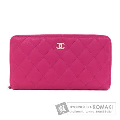 CHANEL Matelasse COCO Mark SilverHardware Long wallet (with coin pocket) Grained Calfskin Skin Ladies [Used]