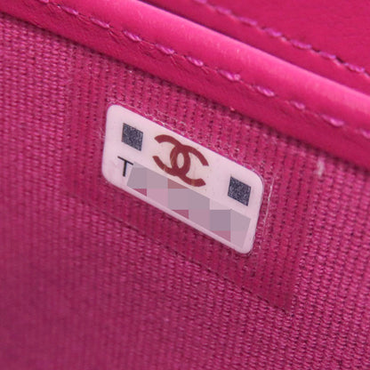 CHANEL Matelasse COCO Mark SilverHardware Long wallet (with coin pocket) Grained Calfskin Skin Ladies [Used]