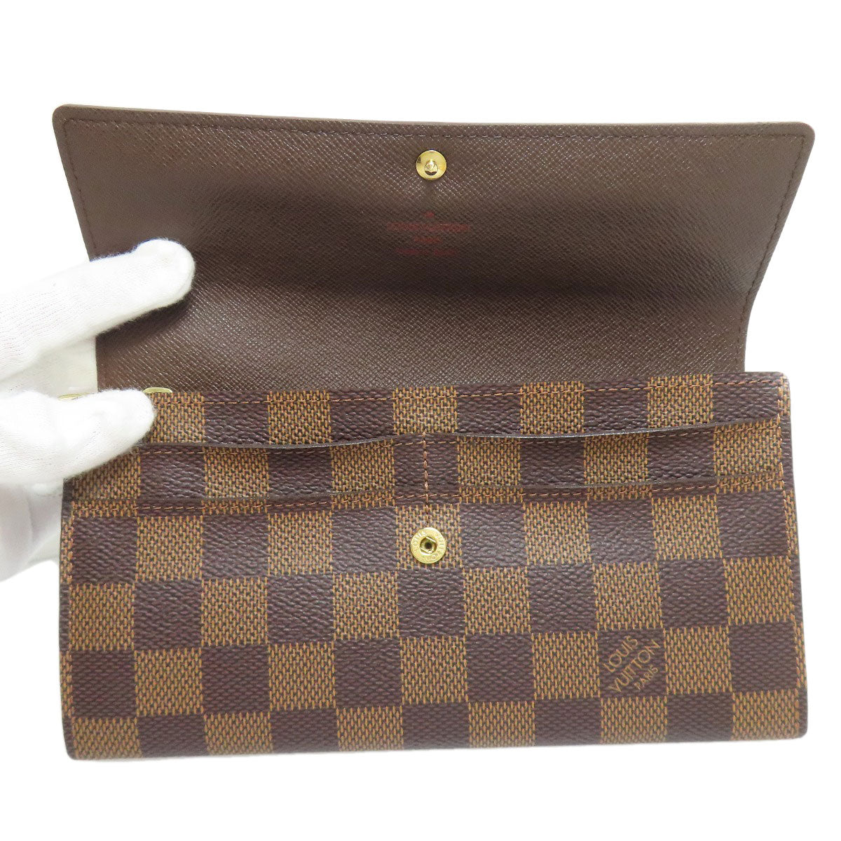 LOUIS VUITTON N61734 Portefeiulle Â· Sarah old Long wallet (with coin pocket) Damier canvas Ladies [Used]