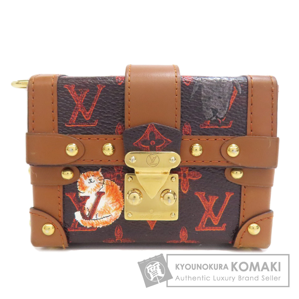 LOUIS VUITTON M63892 Essential Trunk Catgram Accessory pouch Monogram canvas Ladies [Used]