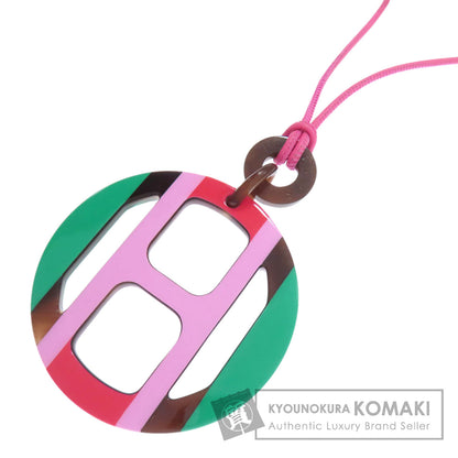 HERMES H Equip Pendant Necklace Buffalo horn Ladies [Used]