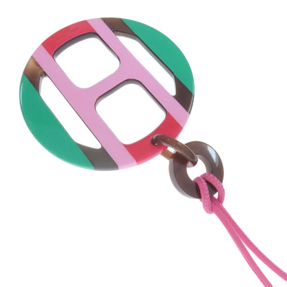 HERMES H Equip Pendant Necklace Buffalo horn Ladies [Used]