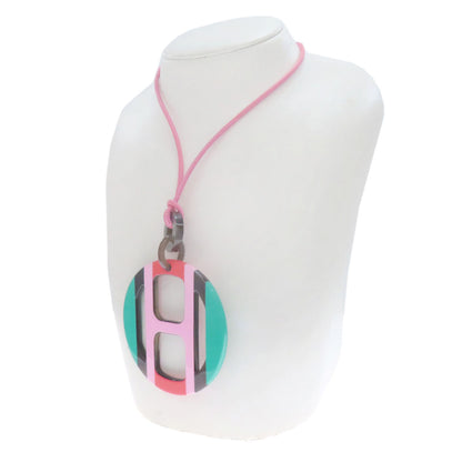 HERMES H Equip Pendant Necklace Buffalo horn Ladies [Used]