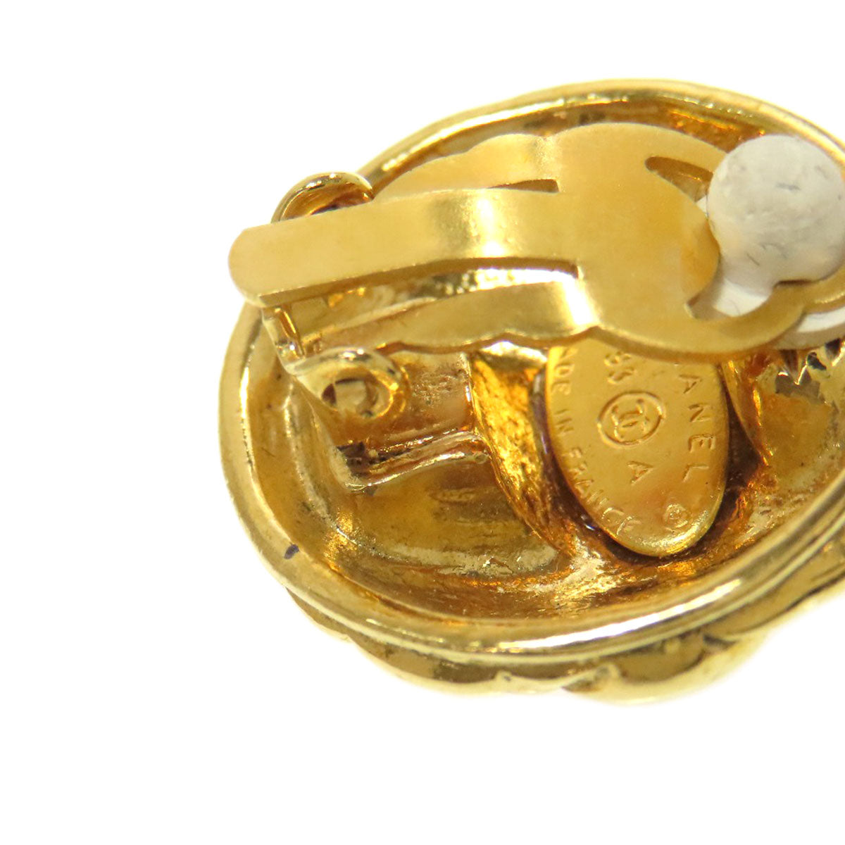 CHANEL Matelasse COCO Button Earring Metal Ladies [Used]