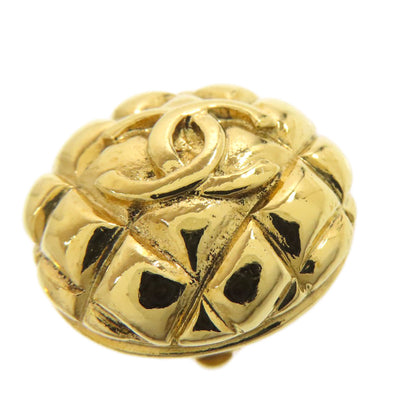 CHANEL Matelasse COCO Button Earring Metal Ladies [Used]