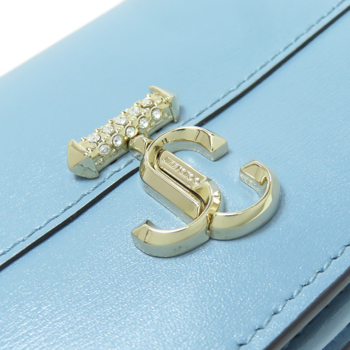 Jimmy Choo logo Bifold Wallet with Coin Pocket Calf Ladies [Used]