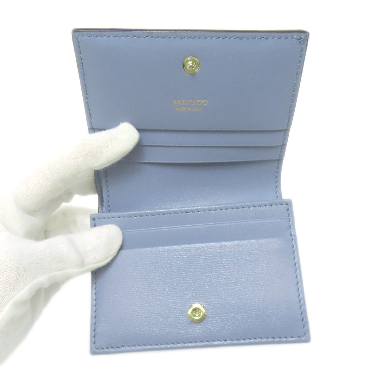 Jimmy Choo logo Bifold Wallet with Coin Pocket Calf Ladies [Used]