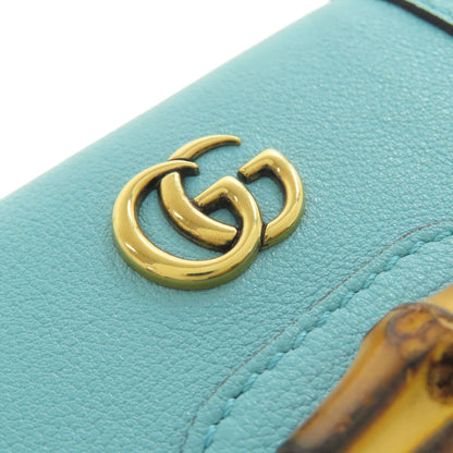 GUCCI 658633 Diana Bamboo Compact Wallet Bifold Wallet with Coin Pocket Calf Ladies [Used]