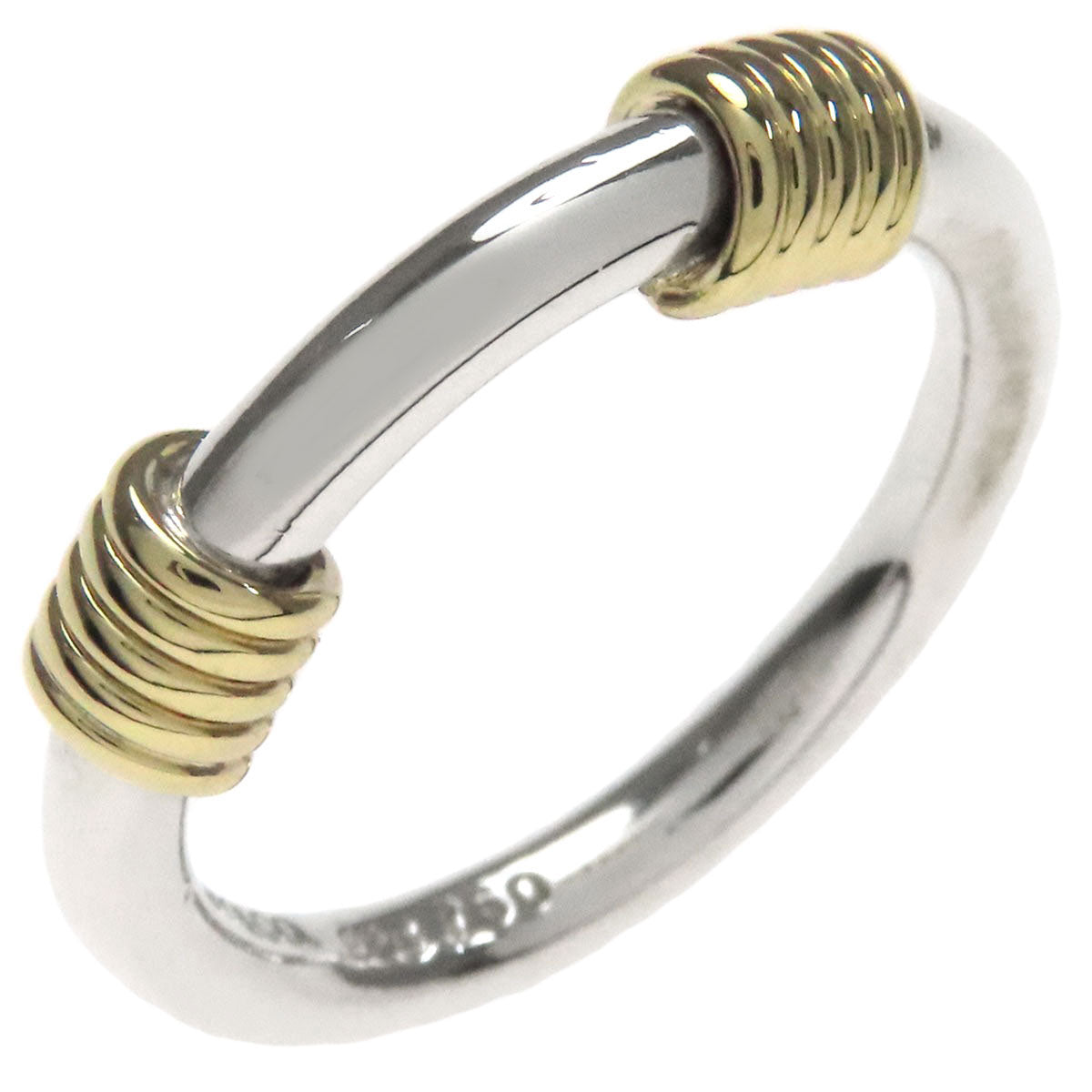 TIFFANY&Co. Bandwidth 2Wire Ring Silver 18K Yellow GoldLadies [Used]
