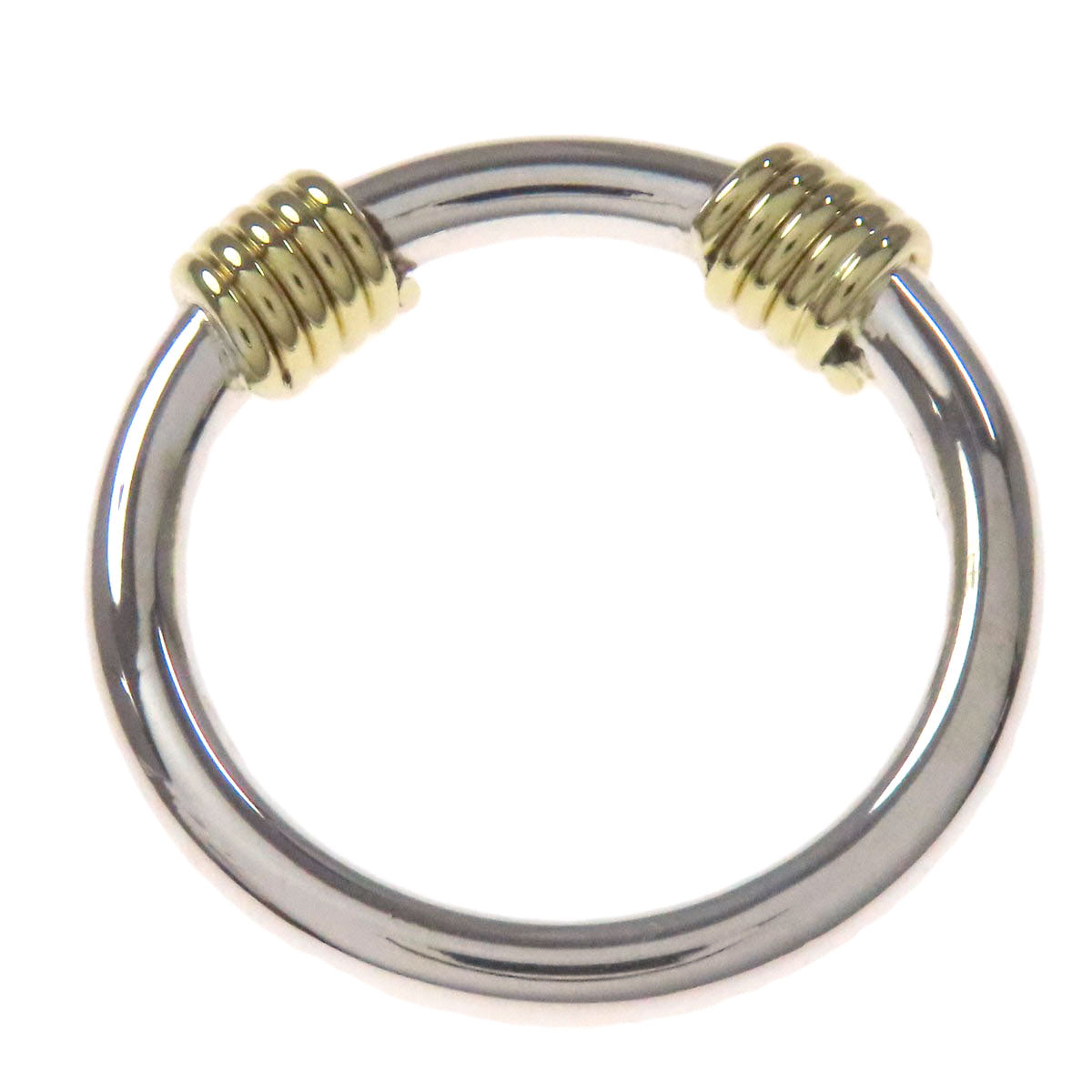 TIFFANY&Co. Bandwidth 2Wire Ring Silver 18K Yellow GoldLadies [Used]