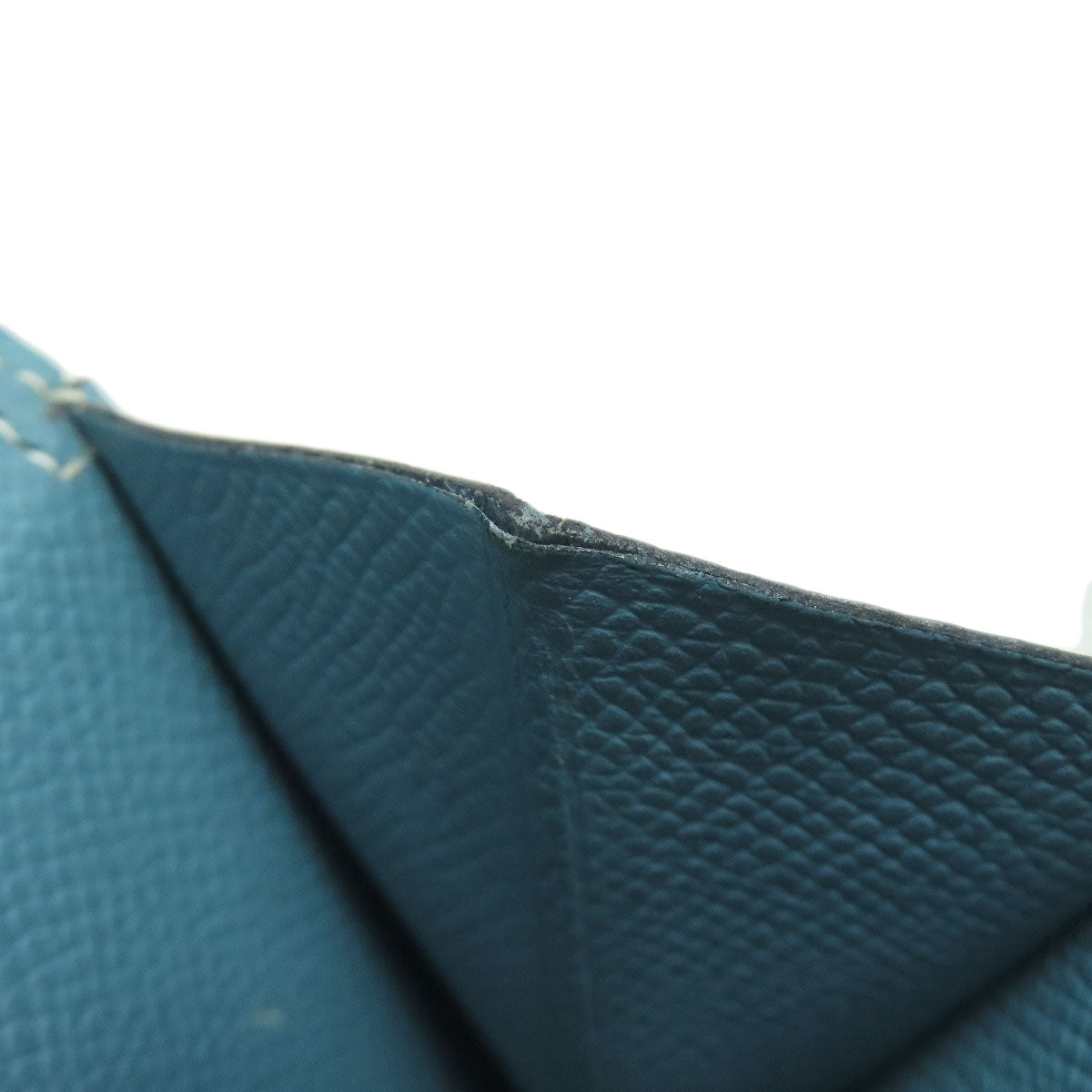 HERMES Kelly Wallet Compact Blue Jean Silver Hardware Bifold Wallet with Coin Pocket Epsom Ladies [Used]