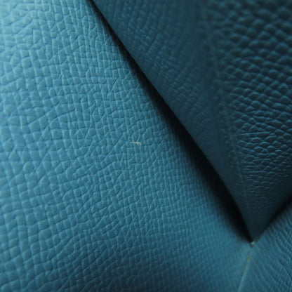 HERMES Kelly Wallet Compact Blue Jean Silver Hardware Bifold Wallet with Coin Pocket Epsom Ladies [Used]