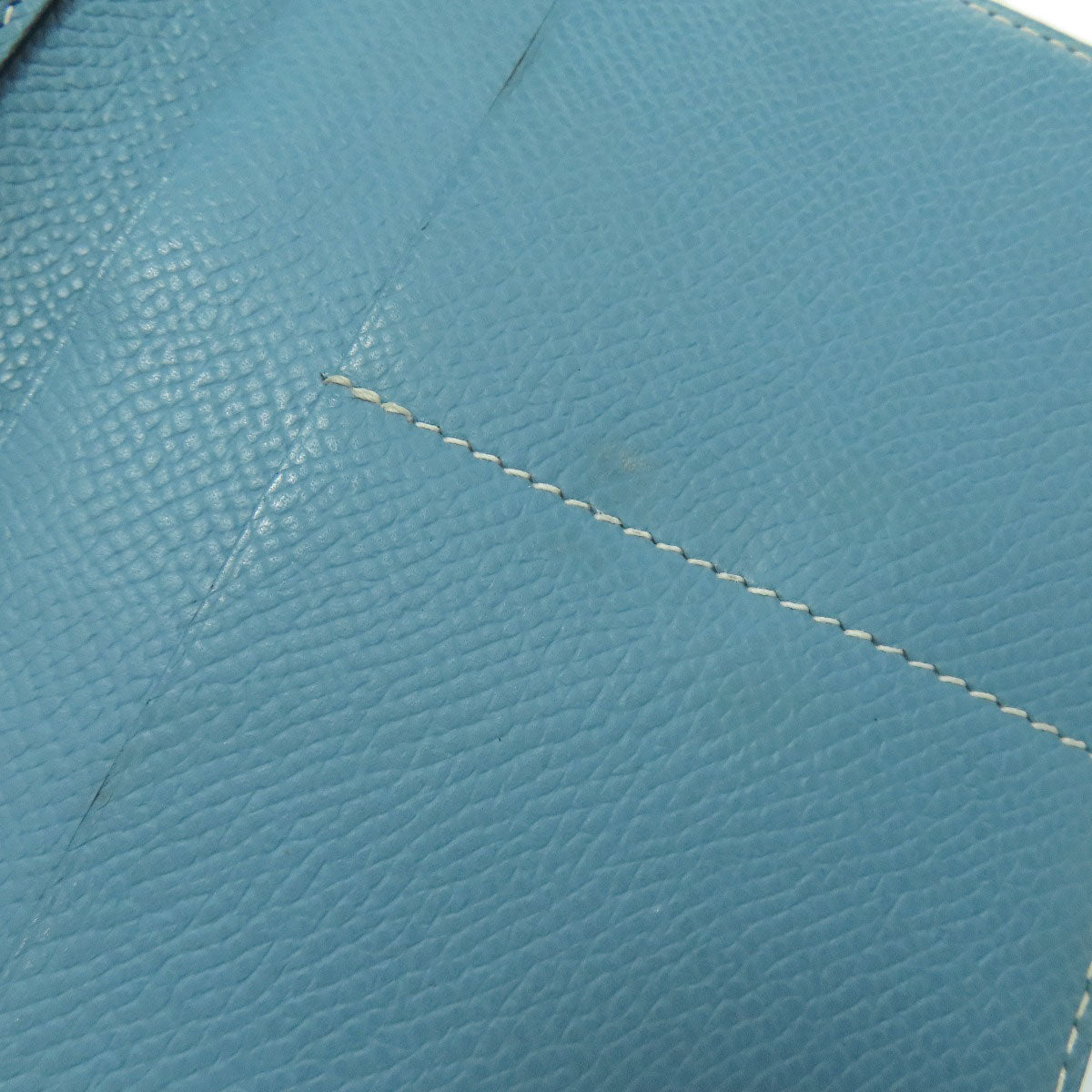 HERMES Kelly Wallet Compact Blue Jean Silver Hardware Bifold Wallet with Coin Pocket Epsom Ladies [Used]