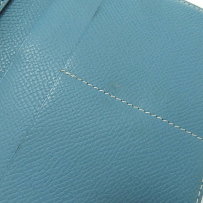 HERMES Kelly Wallet Compact Blue Jean Silver Hardware Bifold Wallet with Coin Pocket Epsom Ladies [Used]