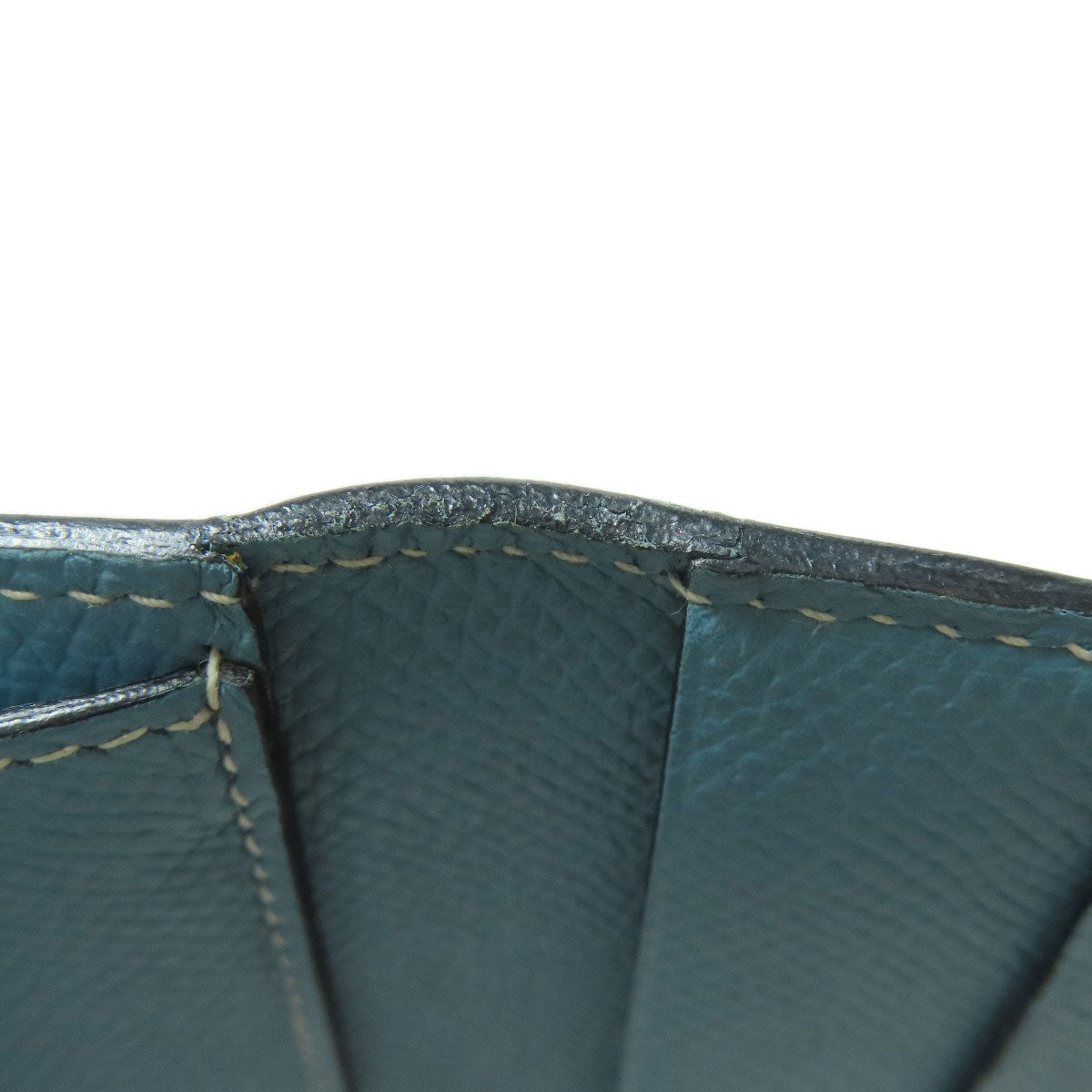 HERMES Kelly Wallet Compact Blue Jean Silver Hardware Bifold Wallet with Coin Pocket Epsom Ladies [Used]