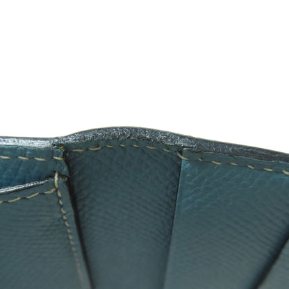 HERMES Kelly Wallet Compact Blue Jean Silver Hardware Bifold Wallet with Coin Pocket Epsom Ladies [Used]