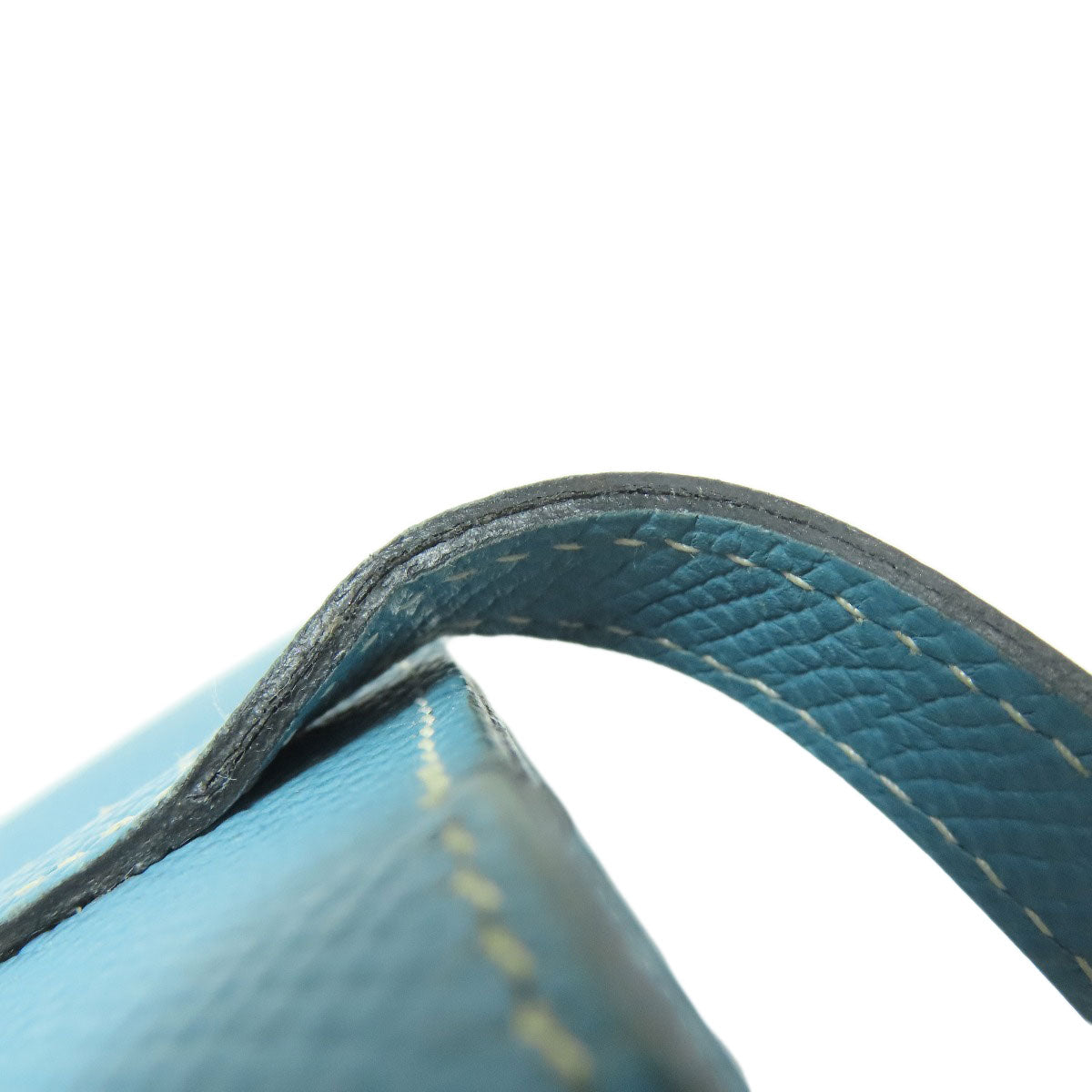 HERMES Kelly Wallet Compact Blue Jean Silver Hardware Bifold Wallet with Coin Pocket Epsom Ladies [Used]