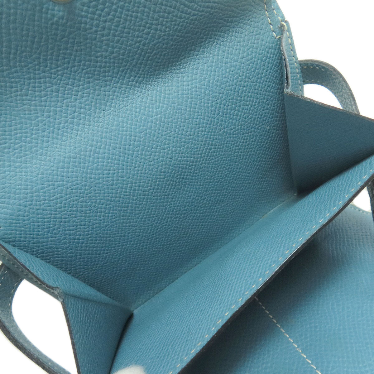 HERMES Kelly Wallet Compact Blue Jean Silver Hardware Bifold Wallet with Coin Pocket Epsom Ladies [Used]