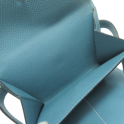 HERMES Kelly Wallet Compact Blue Jean Silver Hardware Bifold Wallet with Coin Pocket Epsom Ladies [Used]